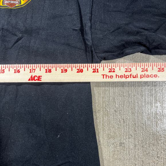 Y2K Harley Davidson Military Sales T-Shirt XL Black Flame - Picture 6 of 7